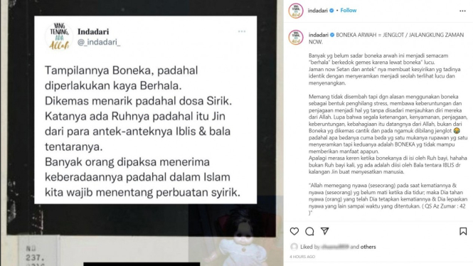 Indadari komentari tren spirit doll.
