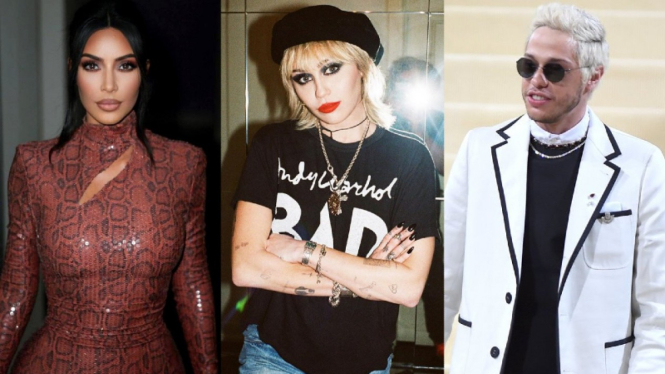 Kim Kardashian, Miley Cyrus dan Pete Davidson.