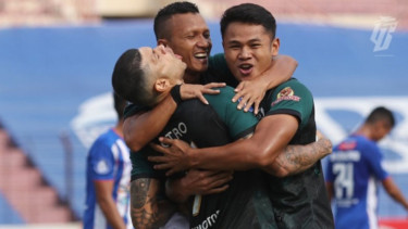Selebrasi pemain Persikabo 1973