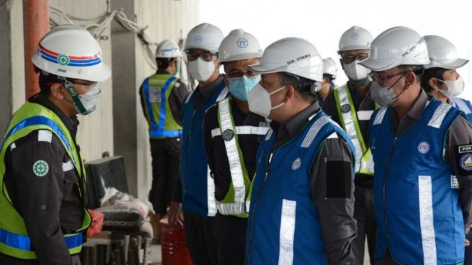 Direksi dan manajemen PT PP mengunjungi Proyek Menara Danareksa.