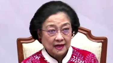 Ketua Umum PDI Perjuangan, Megawati Soekarnoputri di HUT ke-49.