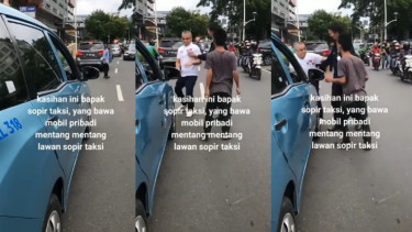 Viral Sopir Taxi Cekcok dengan Pengendara Mobil Pribadi