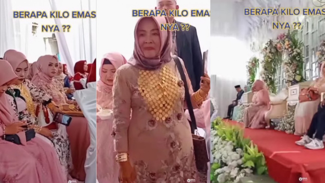 Viral Keluarga Pengantin Terlihat Pamer Emas
