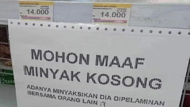 Viral Minyak Goreng Kosong, Indomaret Minta Maaf Tapi Bikin Ngakak Netizen