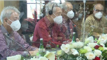 PM Singapura Lee Hsien Loong saat berada di Bintan bertemu Presiden Jokowi