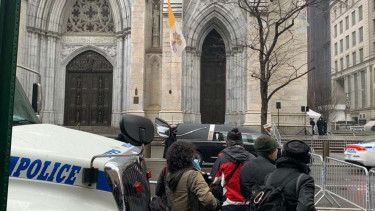 Prosesi pemakaman Jason Rivera (22), anggota NYPD yang tewas tertembak.