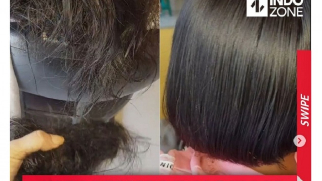 Rambut gimbal.