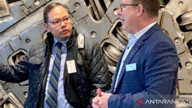 Duta Besar RI untuk Swedia Kamapradipta Isnomo (kiri) kunjungan bisnis