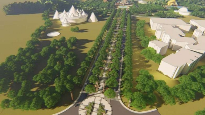 Desain Revitalisasi area pintu masuk TMII.