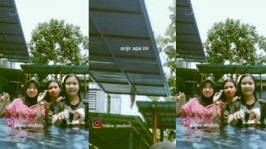 Viral Penampakan Makhluk Aneh saat 3 Wanita Joget TikTok di Kolam Renang