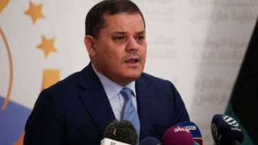 Perdana Menteri Libya Abdulhamid al-Dbeibah di Tripoli, Libya, 21 November 2021