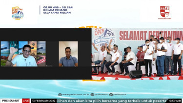 Ketum PB PRSI, Anndya Novyan Bakrie, bersama Menparekraf Sandiaga Uno