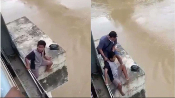 Bocah SD Nyaris Bunuh Diri Loncat dari Jembatan di Bojonegoro