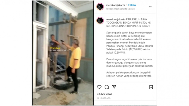 Pria Todong Pistol di Kawasan Pondok Indah, Jakarta Selatan