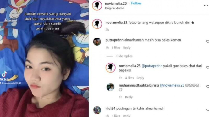Netizen salah server ke akun Novi Amelia.