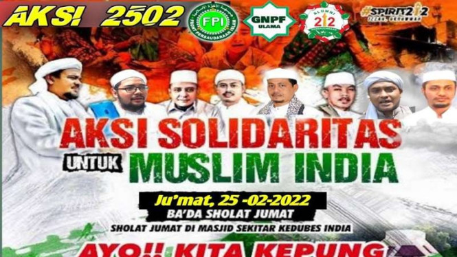 PA 212 akan menggelar aksi di Kedubes India