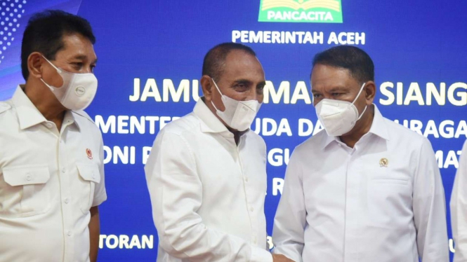 Gubernur Sumut, Edy Rahmayadi bersama Menpora Zainudin Amali