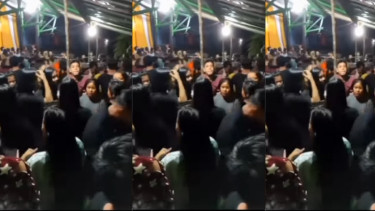 Viral Rumah Panggung Roboh saat Tamu Undangan Joget
