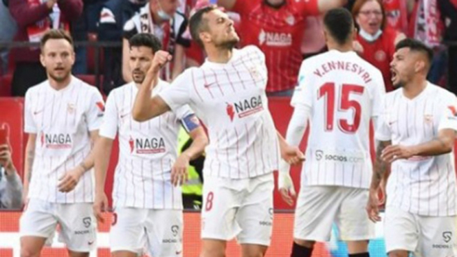 Selebrasi pemain Sevilla