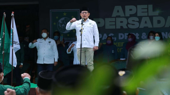 Cak Imin di Apel Persada PKB kota Surabaya.