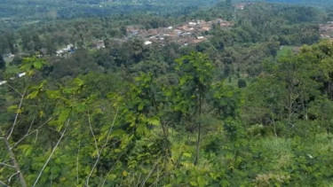 Pemandangan desa di lereng Gunung Merapi.