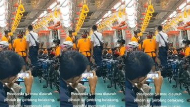 Viral Satpam Tegur Penumpang Bawa Sepeda agar Pindah Gerbong