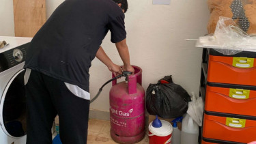 Elpiji 12 kg yang digunakan pengusaha laundry.