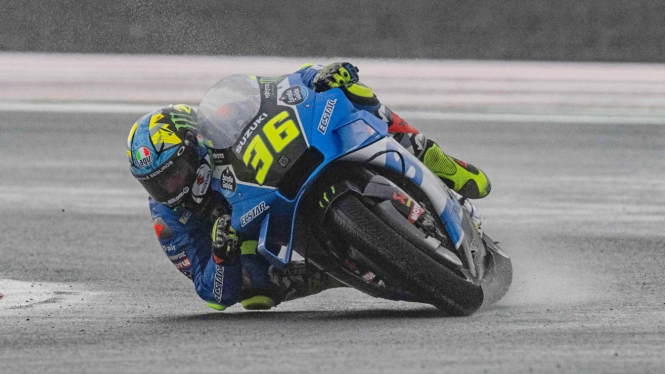 Pembalap Team Suzuki Ecstar, Joan Mir di MotoGP Mandalika.