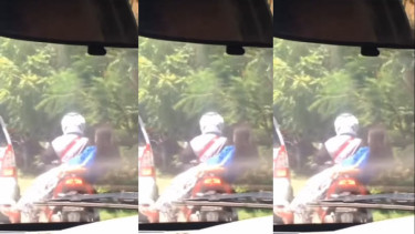  Viral Detik-detik Penumpang Motor Terjengkang 