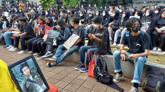 Aksi BEM UI tuntut penyelesaian kasus tewasnya Akseyna