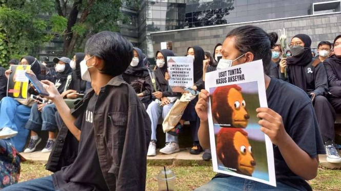 Aksi BEM UI tuntut penyelesaian kasus tewasnya Akseyna