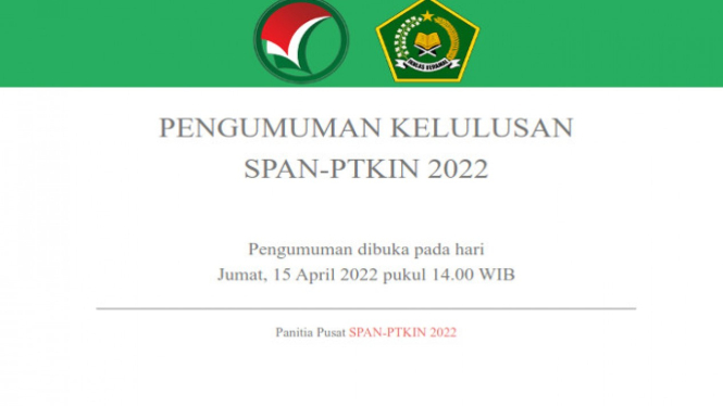 Pengumuman Kelulusan SPAN-PTKIN 2022