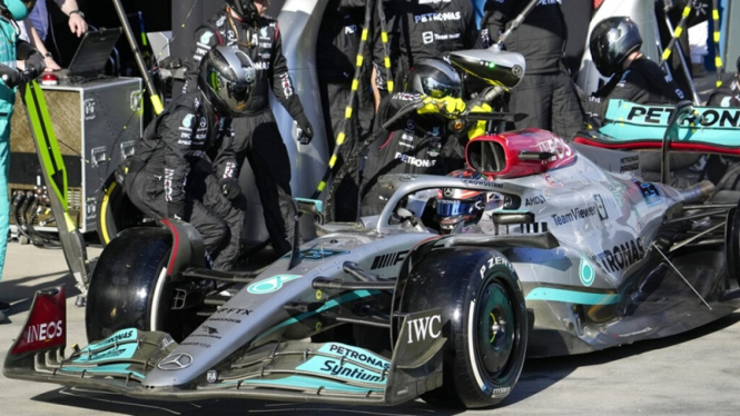 Pembalap Mercedes, George Russel di F1 GP Australia 2022