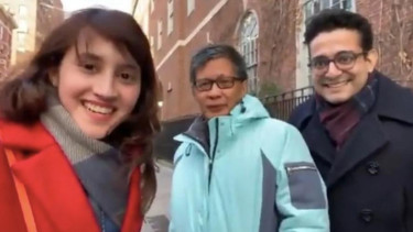 Tsamara di New York. Bersama Rocky Gerung dan suami. Sekarang mengaku lebih dewasa. (Photo: Twitter SamshiAli2 - Viva)