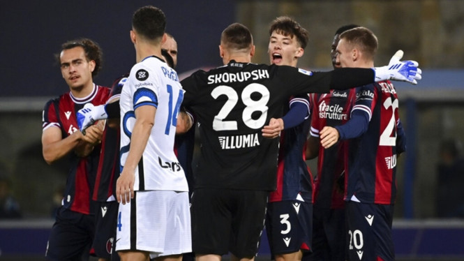 Bologna saat menghadapi Inter Milan