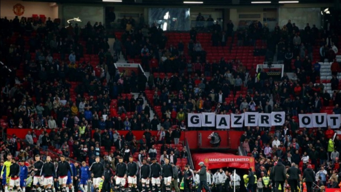 Suasana tegang di Old Trafford saat MU vs Chelsea. 