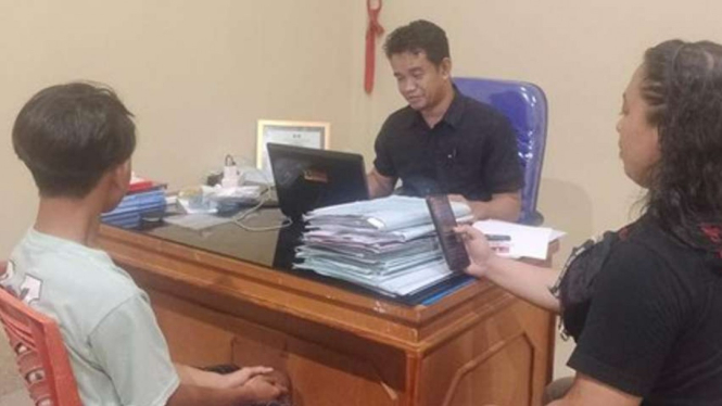 Pelaku tangkap Ibnu Khusnul 17 tahun tersangka pembusuran di Bantaeng.