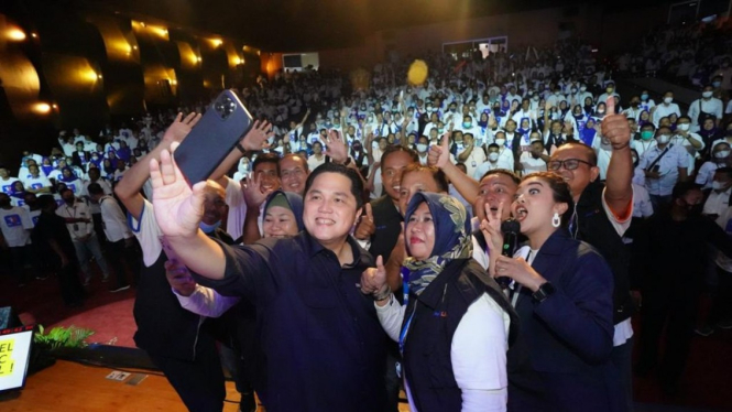 Menteri BUMN Erick Thohir di acara agen BRILink.