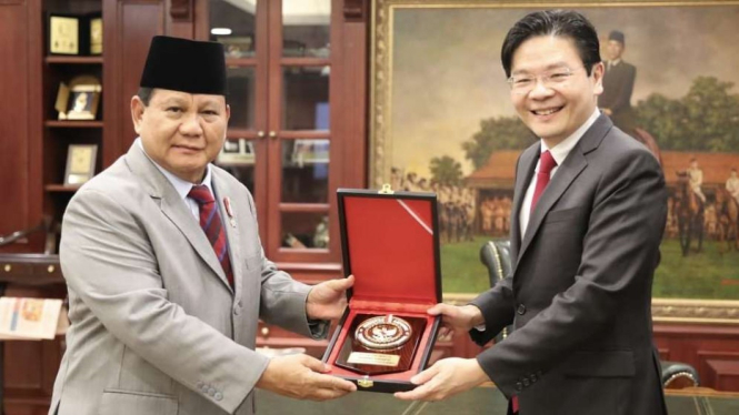 Prabowo Subianto Bersama Lawrence Wong