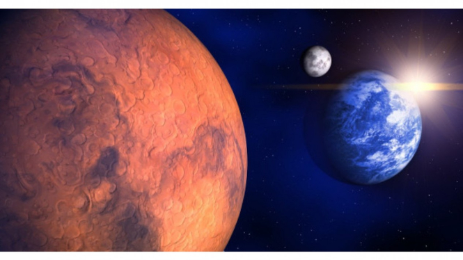 Planet Mars dan Bumi.