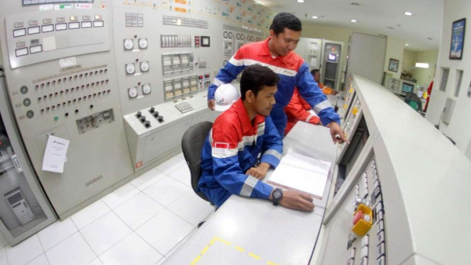 Petugas PT PGN Tbk saat bekerja.