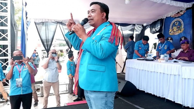 Haris Pertama saat Kongres KNPI di Maluku Utara.