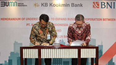 Kerja sama BNI dan KB Kookmin Bank.
