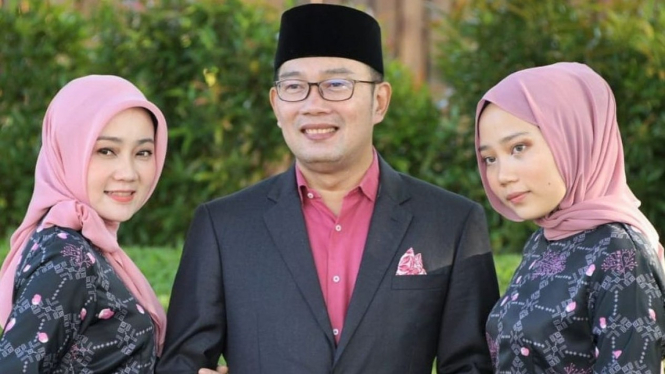 Camillia Laetitia Azzahra atau Zara bersama Atalia dan Ridwan Kamil.