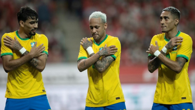 Selebrasi pemain Timnas Brasil