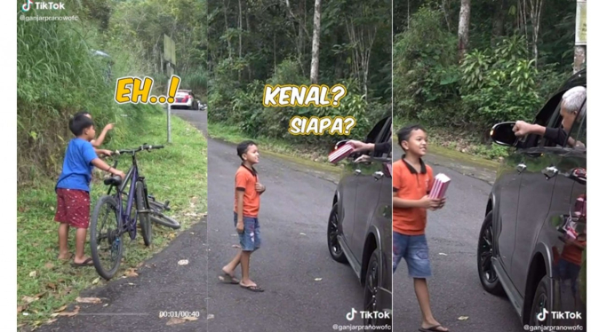 Dua anak bertemu dengan Ganjar Pranowo