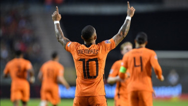 Striker Timmas Belanda, Memphis Depay. 