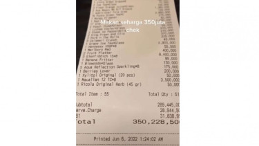 Viral bill resto mencapai 350 juta