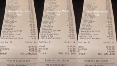 Viral Bill Tagihan Makan Rp350 Juta