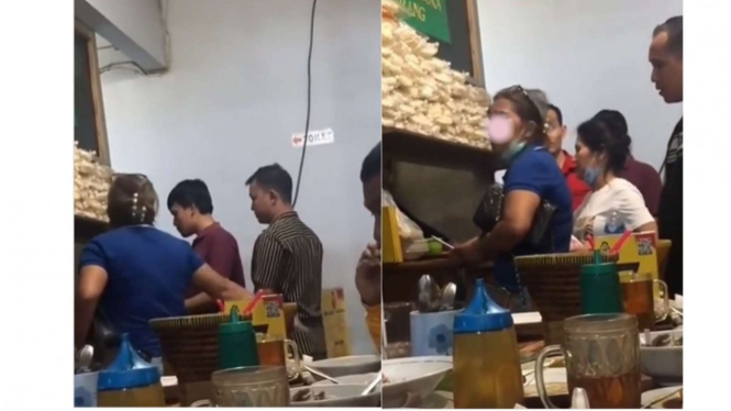Ibu-ibu protes di warung sate karena makanannya lama datang